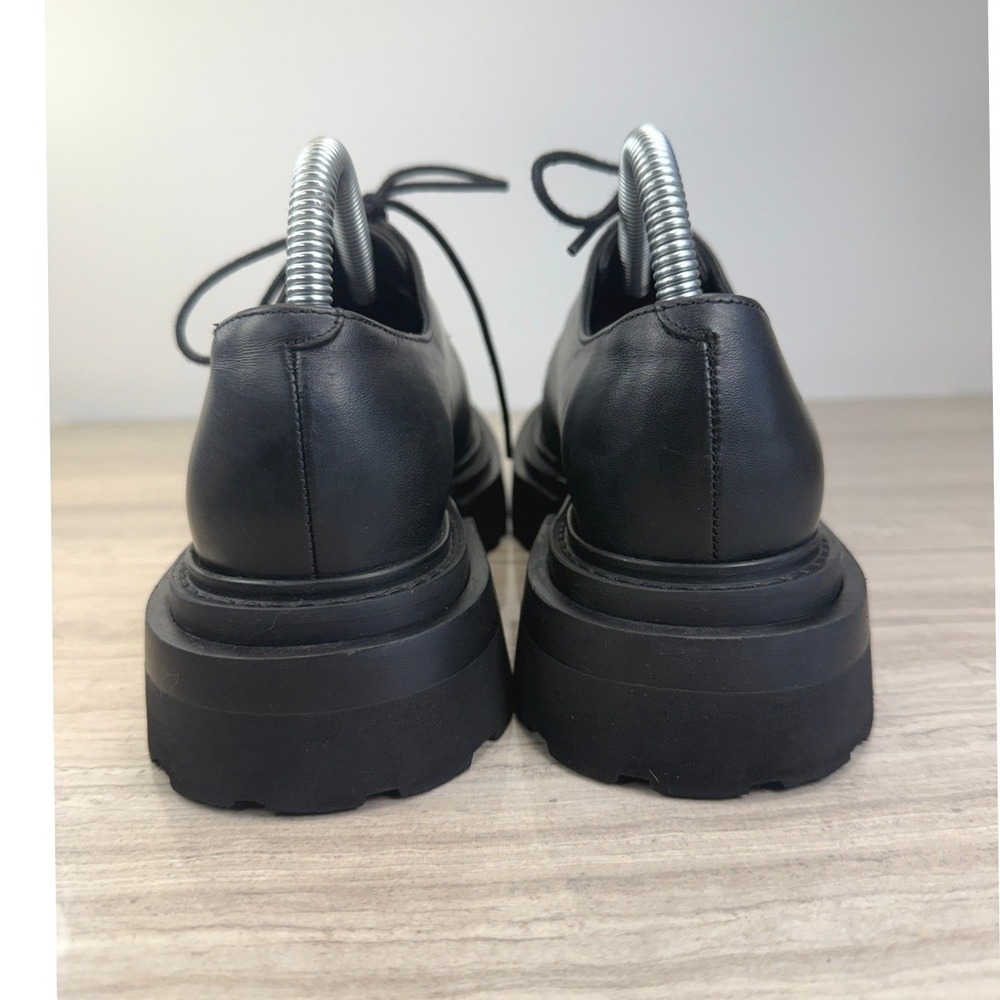 COS Leather Derby Chunky Platform Lug Sole Lace Up Oxfords Black 37 Minimalist - Picture 5 of 10